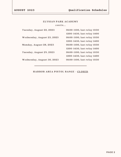 LAPD August 2023 Qualification Schedules – LARFPA